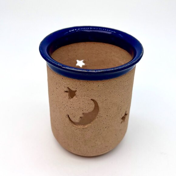 Vintage 1997 Sugar Loaf Pottery Moon Stars Candle Holder - Picture 1 of 8
